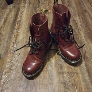 Red Dr. Martin boots